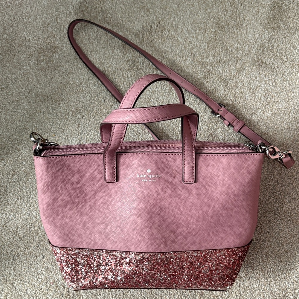 Kate Spade Rose Pink Glitter Crossbody Bag - Picture 3 of 9